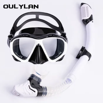Очки для подводного плавания Oulylan, очки для дайвинга, профессиональная маска для подводного плавания с трубкой и набор легких дыхательных трубок, маска для подводного плавания