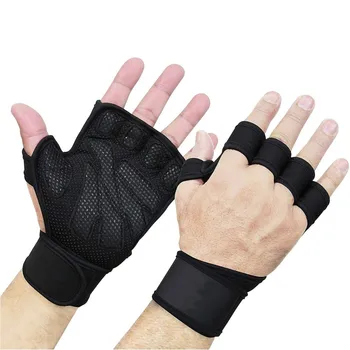 1 пара утолщенных перчаток для фитнеса, кожаные перчатки для поднятия тяжестей, противоскользящие перчатки для тренировки запястий, защита запястий и ладоней для велоспорта