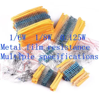 (100ШТ) 1/6 Вт 1/8 Вт (0,125 Вт) 1% металлический пленочный резистор 1 ом /10/100/ 1k/10k/100k/1M/ 2.2/4.7R/47R/470R / 4.7K/47K/470K/4.7M/120/150/180/
