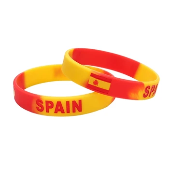 100шт Силиконовые браслеты с флагом Испании, Спортивные Резиновые браслеты Espana, Мужские И женские Красочные браслеты, Детские Праздничные браслеты