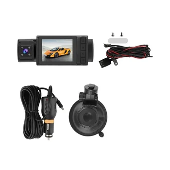 2-дюймовая автомобильная камера с разрешением 1080P, видеорегистратор, видеорегистратор передней и задней камеры автомобиля с внутренней камерой, 24-часовой парковочный монитор
