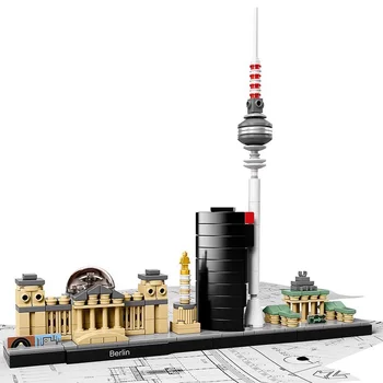 289шт Городской пейзаж Берлина Legoingsly 21027 Всемирно известные строительные кирпичи Игрушки для детей DIY Образовательные игрушки для детей Япония праздничный подарок