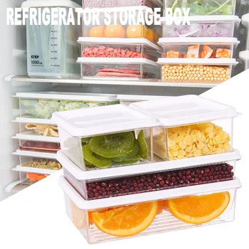 4 Ящика-органайзера для холодильника с крышками, многоразовые контейнеры для приготовления еды, ящики для хранения продуктов Для организации кухонного холодильника
