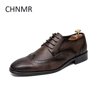 CHNMR/ Мужские модельные туфли Chelsea с острым носком, деловые повседневные кожаные дизайнерские Модные туфли С ремешком, тренды, Резиновая Кожа, Черный, коричневый