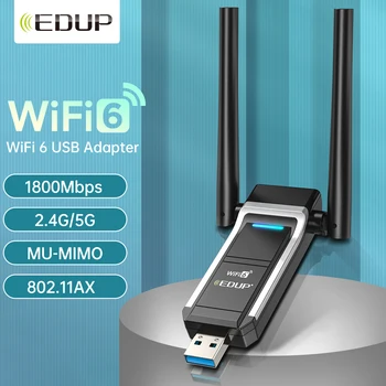 EDUP 1800 Мбит/с Wifi Адаптер Сетевая Карта Сетевая Карта 2,4 G и 5G Wifi Ключ AP Антенна С Высоким Коэффициентом Усиления Wifi Приемник Для Windows 10/11