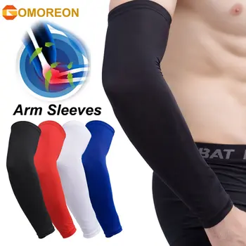 GOMOREON 1 шт. компрессионный рукав для спортивной руки, баскетбольная велосипедная грелка для рук, летняя защита от ультрафиолета, волейбольный налокотник