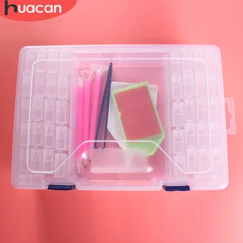 HUACAN 42 Сетка Ящик для хранения Бисера Прозрачный Ящик для инструментов для рисования бриллиантами Коробка для пайеток ручной работы из горного хрусталя