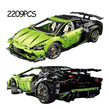 MOC Super Lamborghini, Гоночный технический автомобиль, Строительный блок, Знаменитый городской автомобиль Speer Racer, Наборы Кирпичей, Детские Игрушки, Подарки для мальчиков