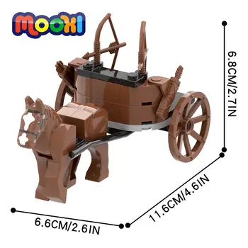 MOOXI Military Archer Carriage, строительный блок, Кирпичная модель, Обучающая Детская игрушка для детей, подарок на День рождения, Сборка деталей MOC5015