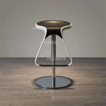 Барный стул Nordic Furniture Поворотный барный стул Современный минималистичный Вращающийся стул с высоким подъемом Креативные стулья для стойки регистрации магазина одежды