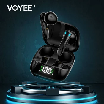 Беспроводные наушники VOYEE TWS, наушники Bluetooth для игровых телефонов iPhone Android, наушники с сенсорным управлением, наушники со светодиодным дисплеем.