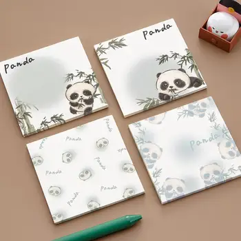 Блокнот с изображением панды из мультфильма Каваи, Клейкие заметки для сообщений, разрываемые на 50 листов, школьные канцелярские принадлежности для подарка ученику, учителю, ребенку