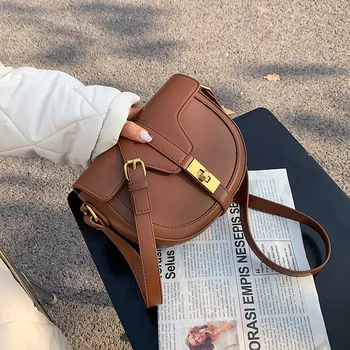 Винтажные маленькие женские седельные сумки через плечо, сумка через плечо из искусственной кожи, фирменные женские сумки и портмоне, женская дорожная сумка-мессенджер
