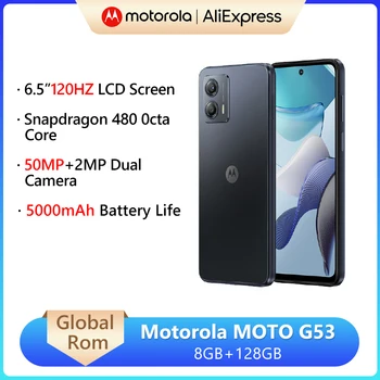 Глобальная встроенная память Motorola MOTO G53 Смартфон Snapdragon 480 Восьмиядерный 8 ГБ 128 ГБ 5000 мАч Аккумулятор 6,5 