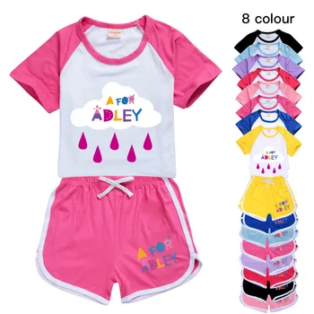 Детская одежда для Адли, футболка для маленьких девочек и мальчиков + шорты, комплект из 2 предметов, спортивный костюм, повседневная летняя удобная одежда для малышей, пижама
