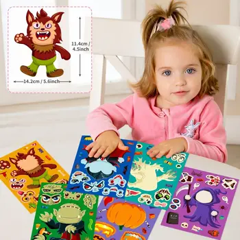Забавная детская наклейка своими руками Мультяшная наклейка с изменением цвета лица, наклейка-головоломка