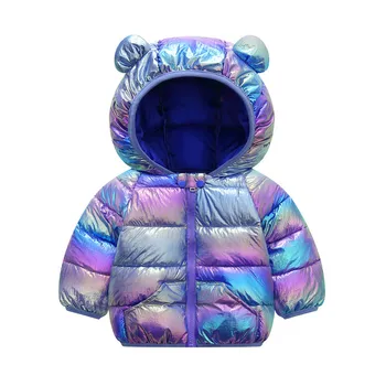 Зимняя детская пуховая куртка с рисунком из мультфильма 2023 года для мальчиков и девочек, короткая яркая верхняя одежда, теплое детское пальто