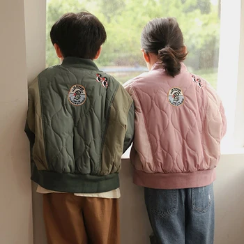 Зимняя и осенняя детская куртка в корейском стиле, теплая куртка для маленьких мальчиков, хлопковое пальто для девочек, детская одежда, верхняя одежда для девочек 2-6 лет