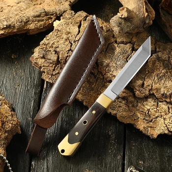 Знаменитый этнический ручной нож для мяса на гриле с медной головкой, открытый Портативный киль, Встроенный обеденный нож, фруктовый нож, Флиппер с нулевым складыванием
