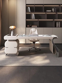 Итальянский высококлассный минималистичный современный компьютерный рабочий стол, дизайнерский домашний офисный стол