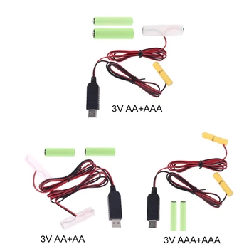Кабель Питания от 5 В USB до 3 В Двойной Батареи LR6 LR03 Замените 2x 1,5 В Батарейки типа AA AAA для Зажигания Свечей 45BA