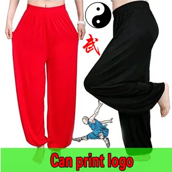 китайские тренировочные брюки для кунг-фу, брюки для боевых искусств, брюки для тайцзи, свободные шаровары, штаны для йоги, мужские брюки для Вин чун, костюм женский