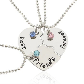 Корейское модное женское ожерелье-цепочка, комплект из 3 предметов, лучший друг, подвеска для дружбы, Bff, подходящее ожерелье, ювелирные изделия