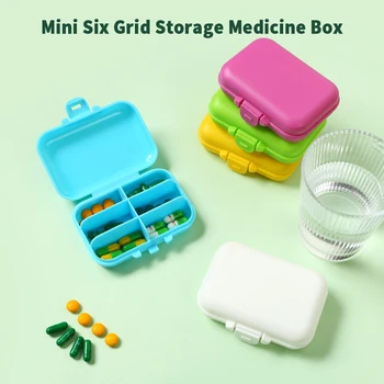 Мини-аптечка для хранения лекарств на 6 сеток, Водонепроницаемая Аптечка с уплотнением, Независимая Упакованная Прозрачная коробка для таблеток для хранения дорожного набора