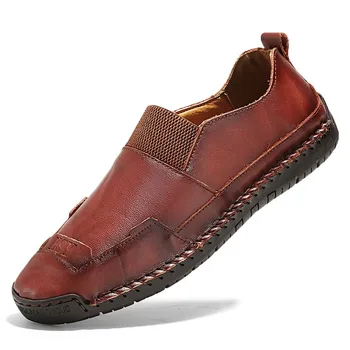 Мужская повседневная обувь в римском стиле на платформе ручной работы, Роскошная Мужская парусиновая обувь для прогулок на открытом воздухе, вождения