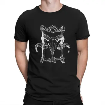 Мужская футболка с черепом в готическом обрамлении Demons Mirror, винтажные футболки, футболка с круглым вырезом и коротким рукавом, одежда для взрослых из чистого хлопка