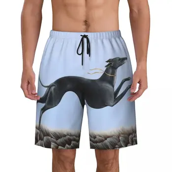 Мужские плавки Greyhound Jumping, купальники, быстросохнущие пляжные шорты для серфинга, шорты для плавания для собак породы Уиппет Сихтаунд