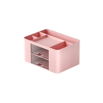 Настольный Органайзер, Многофункциональный держатель для ручек, Выдвижной ящик стола, Держатель для ручек для офиса, домашней школы-Розовый