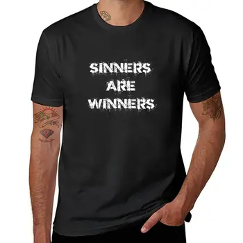 Новая мужская футболка Sinners are Winners, короткая мужская футболка с рисунком