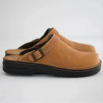 Новые мужские и женские тапочки, летняя обувь из искусственной кожи, винтажные сандалии без застежки с мягкой подошвой, пляжные тапочки, мужская повседневная обувь 38-48 размера