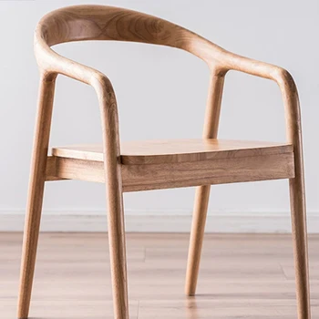 Обеденные стулья из каучукового дерева, мебель для ресторана, изогнутые поручни, Устойчивые к нагрузке, Безопасные и удобные, гладкие на ощупь сиденья