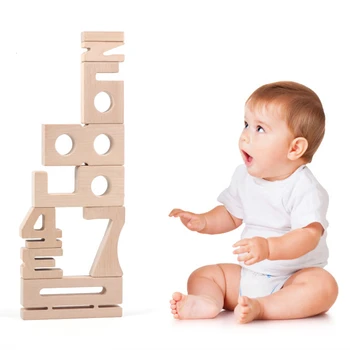 Обучающие математические игрушки Монтессори из натурального дерева, Числовые строительные блоки, деревянные Математические Цифровые игрушки, детский Балансировочный блок, Забавная игрушка