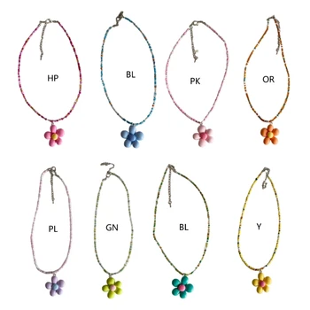 Ожерелье с бусинами, цветочное ожерелье, модные украшения для шеи, идеальный подарок для девочек-подростков