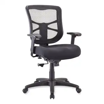 Офисное кресло Alera Elusion Series весом 275 фунтов с сеткой до середины спинки - Черное компьютерное кресло для геймеров