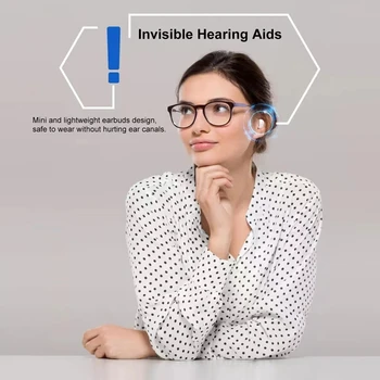 Перезаряжаемый слуховой аппарат в ухе-мини-усилители слуха для взрослых со светодиодным индикатором мощности-без визга.