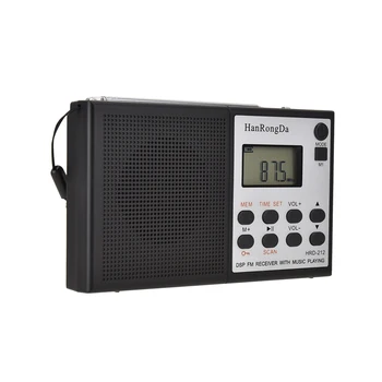 Портативное мини-радио HRD-212DSP, портативный FM-плеер, динамик с телескопической антенной, стереосистема для улицы