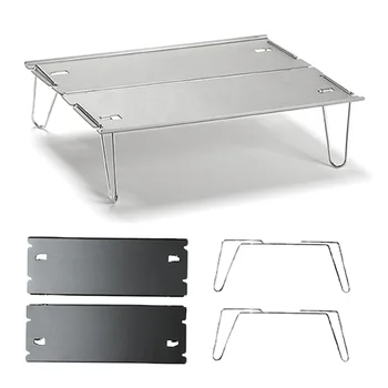 Портативный алюминиевый складной столик, Маленький складной столик, Нержавеющая сталь, Кемпинг на открытом воздухе, Чайный столик NatureHike, Туристический