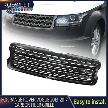 Решетка из углеродного волокна для Land Rover Range Rover Vogue 2013 2014 2015 2016 2017 Решетка переднего бампера Детали экстерьера автомобиля