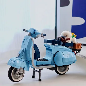 Римские каникулы Vespa 125 MOC 10298 Знаменитый мотоцикл City MOTO, собранные строительные блоки, кирпичи, высокотехнологичные модели, игрушки для детей, Gif