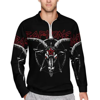 Рубашки Поло Baphomet Sabbatic Goat Devil Man Satan Стивен Роудс, Повседневная Рубашка, Весенние Футболки Y2K С длинным рукавом, Одежда Оверсайз