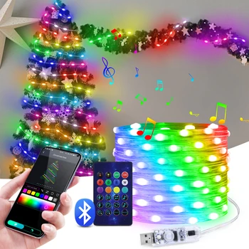 Светодиодные Сказочные Огни Dream Color USB LED Гирлянда для спальни Вечеринка Свадьба Украшение Рождественской Елки Наружные Садовые Фонари Гирлянда