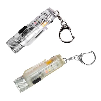 Светодиодный брелок-фонарик USB перезаряжаемый брелок-карманный фонарь для наружного матового освещения