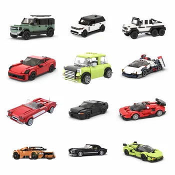 Технология MOC Brick Speed Champion 8 Grid Суперспортивный автомобиль, игрушка для творческой сборки, строительный блок, внедорожник, подарок своими руками
