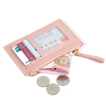 Тонкий короткий зажим для денег, сумка для карт на молнии, модный женский кошелек в форме кошки, клатч, зажим для кредитной карты, держатель для карт