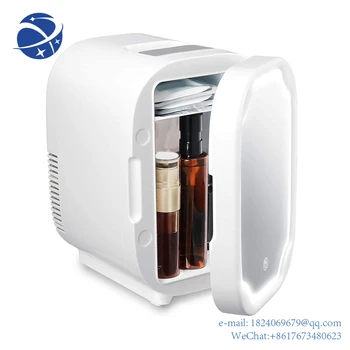 Холодильник Yun YiMini объемом 6 литров Переменного/постоянного тока, Портативный Косметический Холодильник, Термоэлектрический Охладитель и Грелка для Ухода за кожей, Спальни и Путешествий