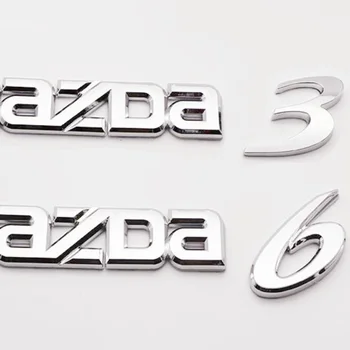 Хромированный черный 3D ABS Эмблема заднего багажника, значок, наклейка, наклейки для Mazda 3 6, Аксессуары для стайлинга автомобилей